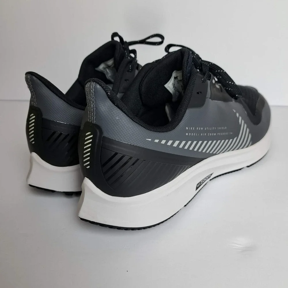 Nike Air Max Pegasus 36 Shield Shoes Womens Size 10 Black Running AQ8006-003